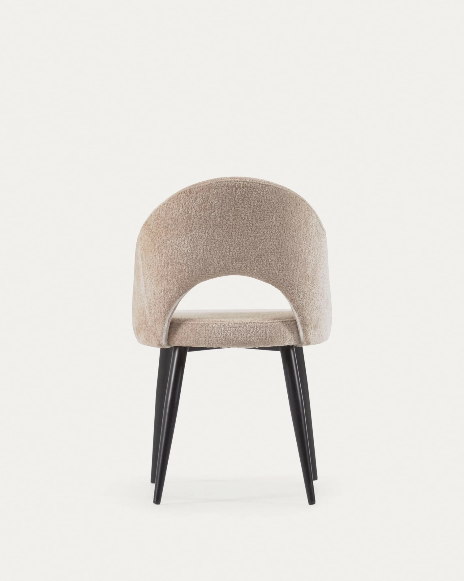 Beige Chenille Mael Chair With Steel Legs With Black Finish | Kave Home 12 Beige Chenille Mael Chair With Steel Legs With Black Finish | Kave Home - Image 10