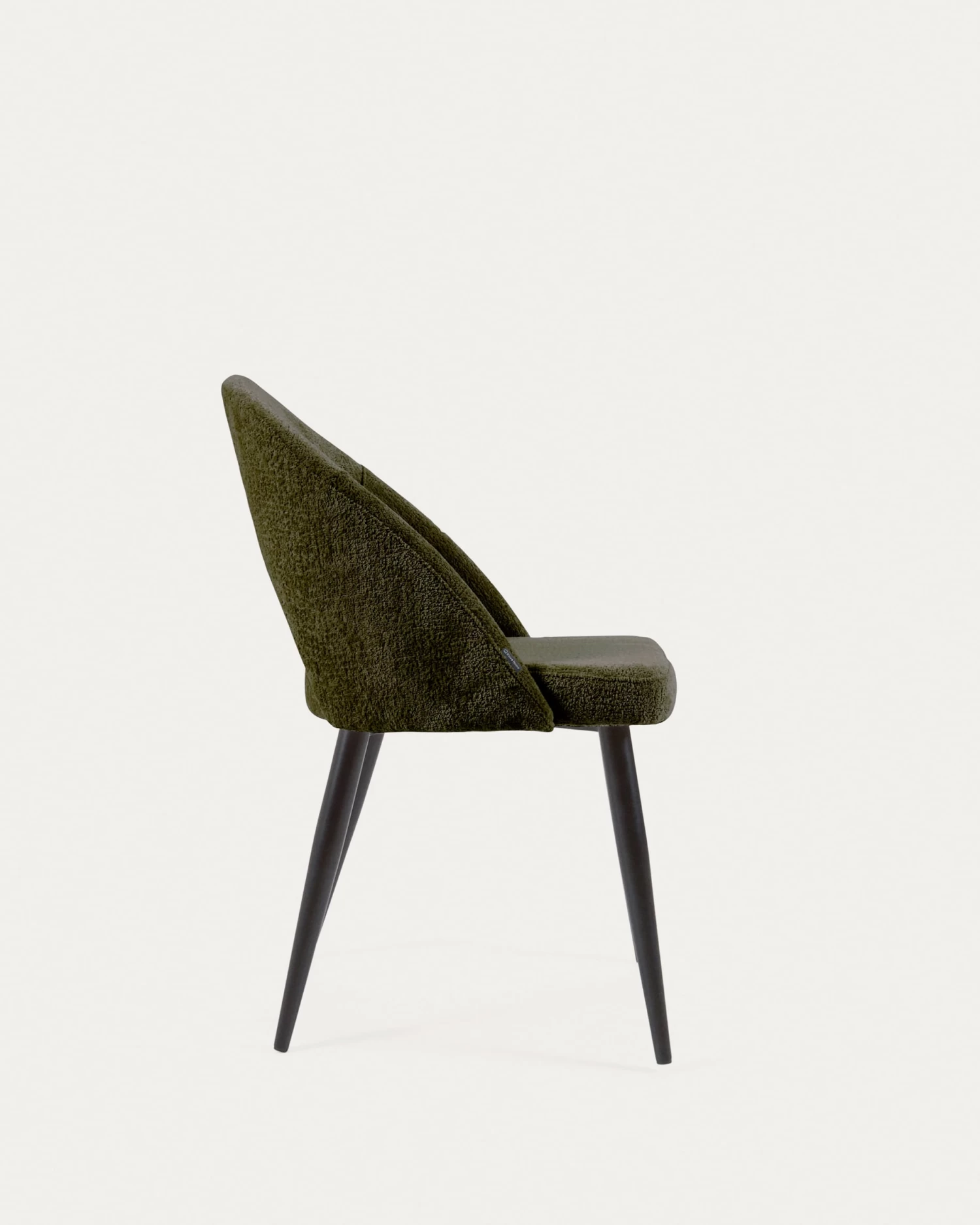 Green Chenille Mael Chair With Steel Legs With Black Finish | Kave Home 8 Green Chenille Mael Chair With Steel Legs With Black Finish | Kave Home - Image 6