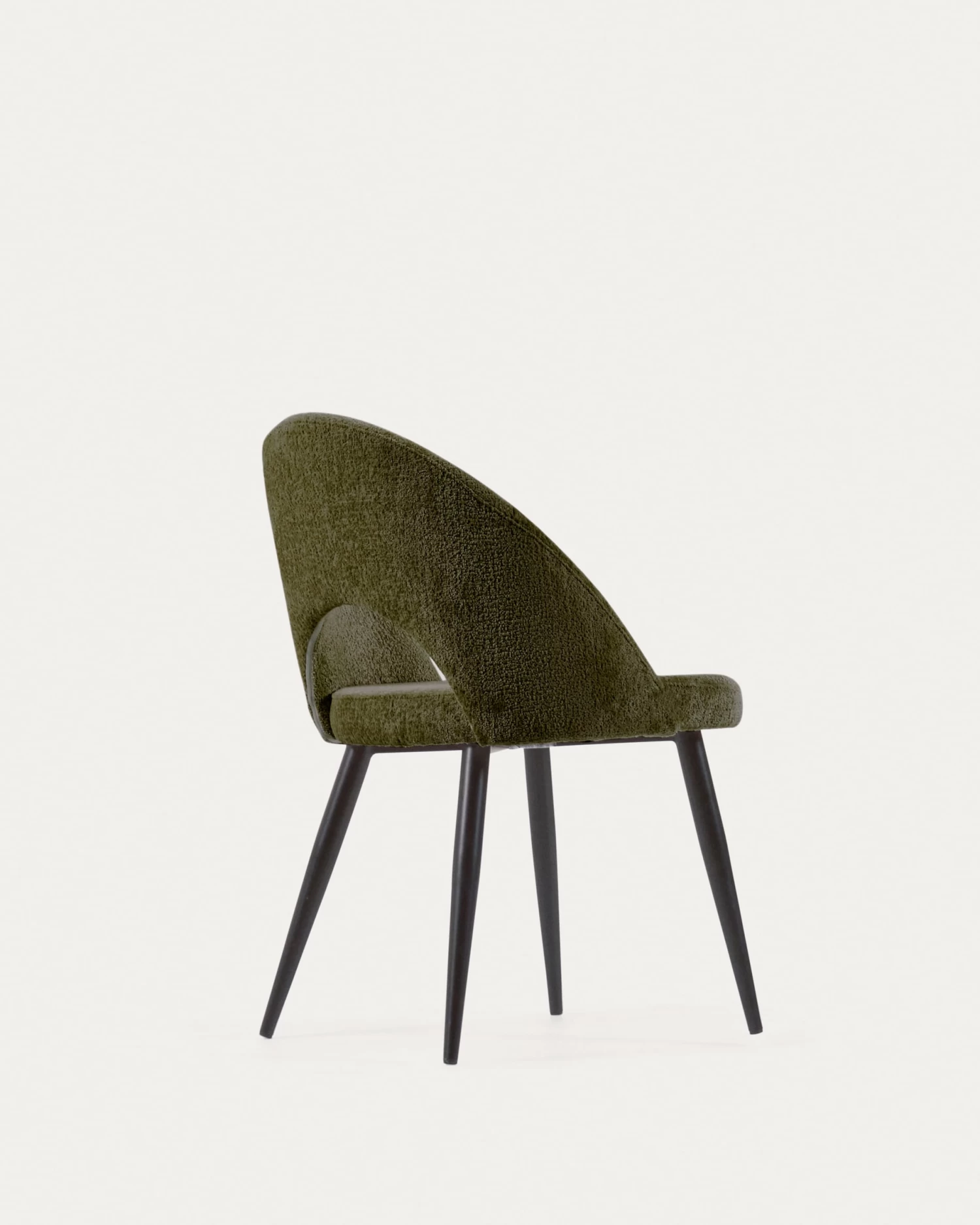Green Chenille Mael Chair With Steel Legs With Black Finish | Kave Home 9 Green Chenille Mael Chair With Steel Legs With Black Finish | Kave Home - Image 7