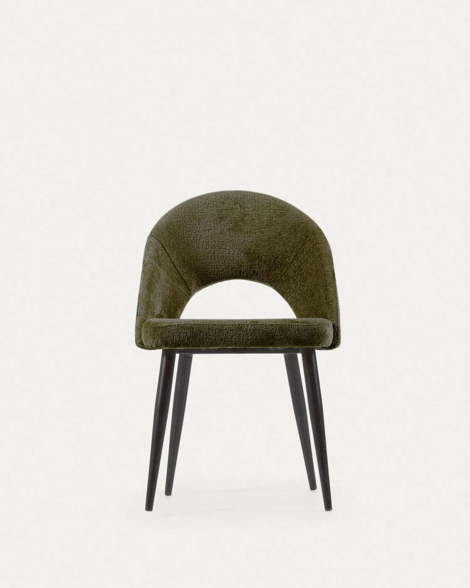 Green Chenille Mael Chair With Steel Legs With Black Finish | Kave Home 10 Green Chenille Mael Chair With Steel Legs With Black Finish | Kave Home - Image 8