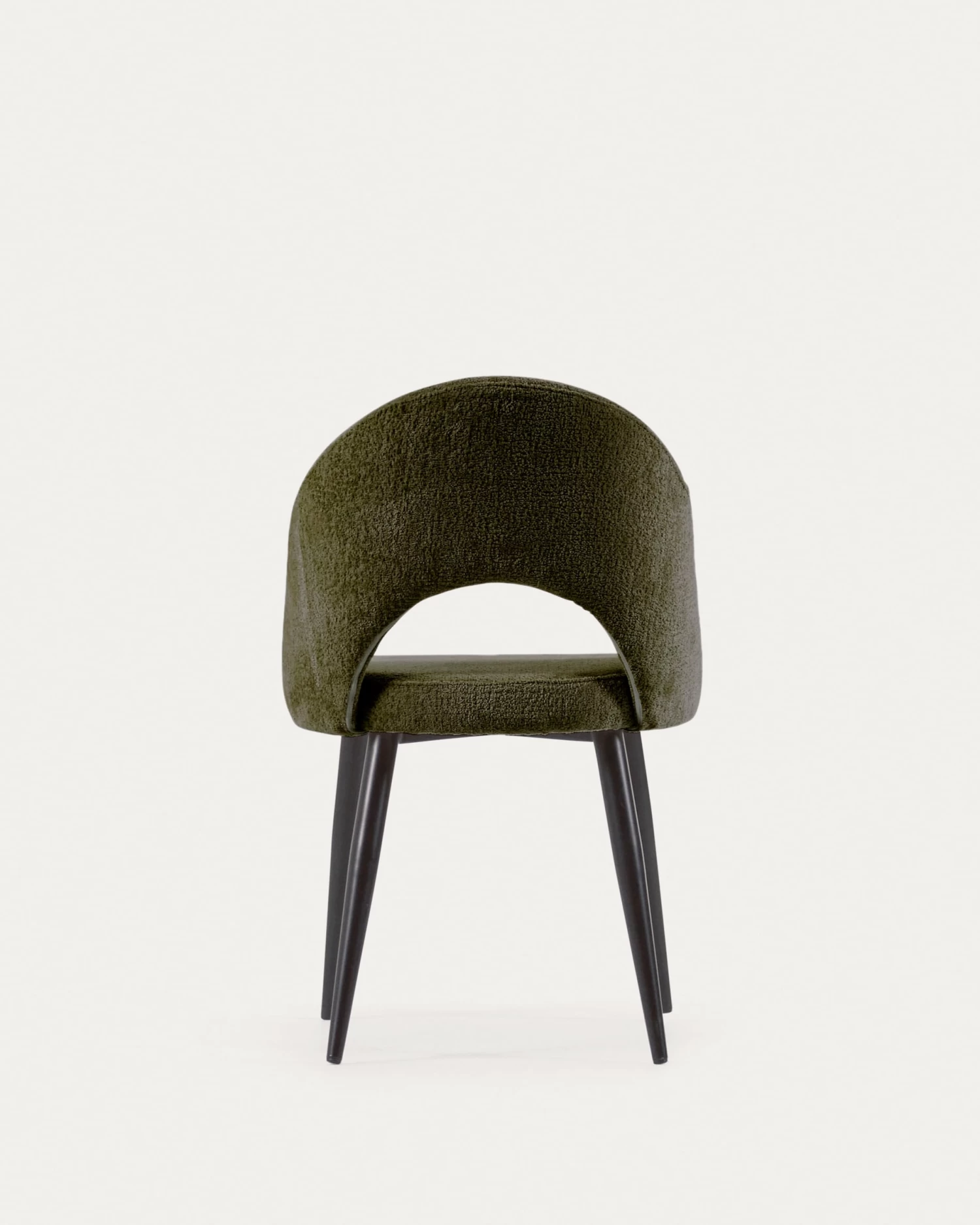 Green Chenille Mael Chair With Steel Legs With Black Finish | Kave Home 11 Green Chenille Mael Chair With Steel Legs With Black Finish | Kave Home - Image 9