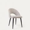Beige Mael Chair With Steel Legs With Black Finish | Kave Home 2 Beige Mael Chair With Steel Legs With Black Finish | Kave Home -Quality Furniture Store CC2211MN12 1V01