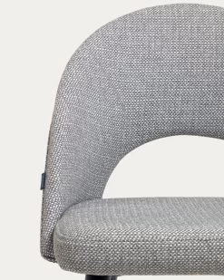 Grey Mael Chair With Steel Legs With Black Finish | Kave Home 13 Grey Mael Chair With Steel Legs With Black Finish | Kave Home -Quality Furniture Store CC2211MN14 1D01
