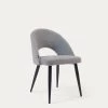 Grey Mael Chair With Steel Legs With Black Finish | Kave Home -Quality Furniture Store CC2211MN14 1V01