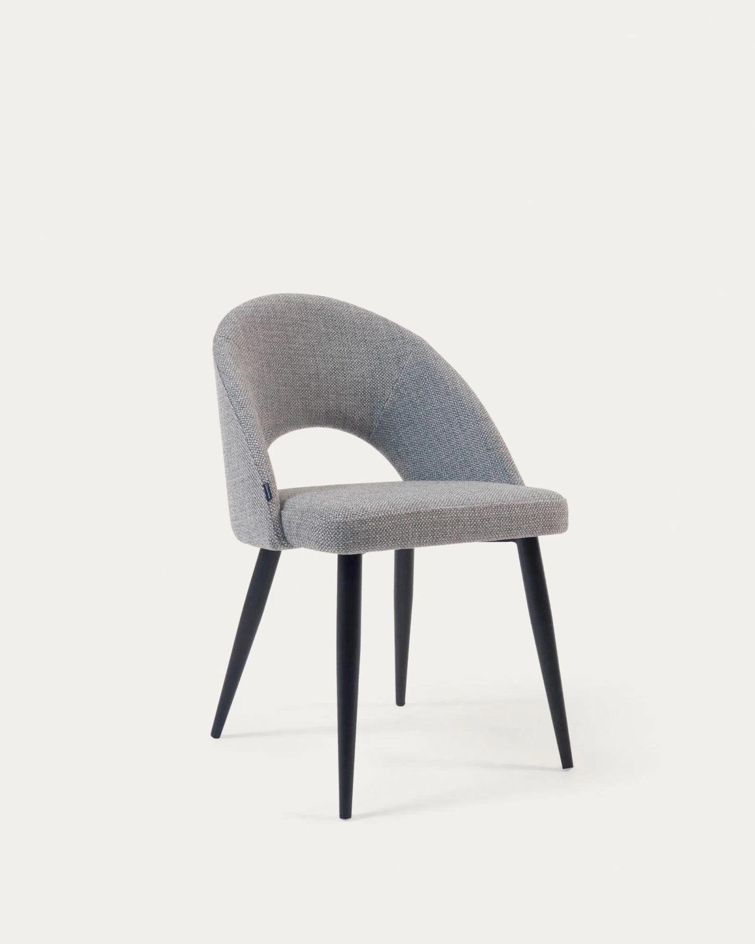 Grey Mael Chair With Steel Legs With Black Finish | Kave Home 3 Grey Mael Chair With Steel Legs With Black Finish | Kave Home