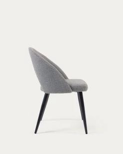 Grey Mael Chair With Steel Legs With Black Finish | Kave Home 16 Grey Mael Chair With Steel Legs With Black Finish | Kave Home -Quality Furniture Store CC2211MN14 1V02