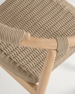 Majela Stackable Chair In Solid 100% FSC Eucalyptus With Oak-effect Finish And Beige Rope | Kave Home 14 Majela Stackable Chair In Solid 100% FSC Eucalyptus With Oak-effect Finish And Beige Rope | Kave Home -Quality Furniture Store CC2228J11 1D01
