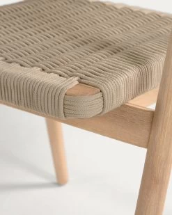 Majela Stackable Chair In Solid 100% FSC Eucalyptus With Oak-effect Finish And Beige Rope | Kave Home 18 Majela Stackable Chair In Solid 100% FSC Eucalyptus With Oak-effect Finish And Beige Rope | Kave Home -Quality Furniture Store CC2228J11 1D03