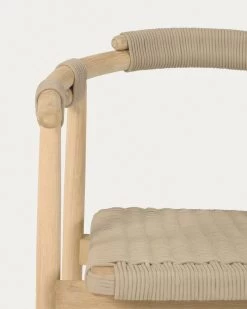 Majela Stackable Chair In Solid 100% FSC Eucalyptus With Oak-effect Finish And Beige Rope | Kave Home 21 Majela Stackable Chair In Solid 100% FSC Eucalyptus With Oak-effect Finish And Beige Rope | Kave Home -Quality Furniture Store CC2228J11 1D04
