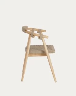 Majela Stackable Chair In Solid 100% FSC Eucalyptus With Oak-effect Finish And Beige Rope | Kave Home 17 Majela Stackable Chair In Solid 100% FSC Eucalyptus With Oak-effect Finish And Beige Rope | Kave Home -Quality Furniture Store CC2228J11 1V02