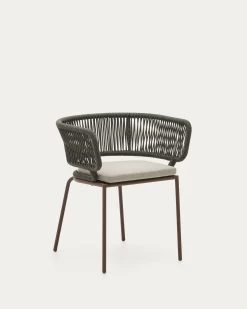 Nadin Green Cord Chair With Galvanised Steel Legs. | Kave Home