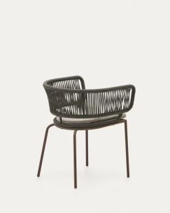 Nadin Green Cord Chair With Galvanised Steel Legs. | Kave Home 19 Nadin Green Cord Chair With Galvanised Steel Legs. | Kave Home -Quality Furniture Store CC2232J19 1V03