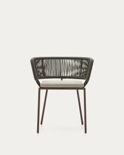 Nadin Green Cord Chair With Galvanised Steel Legs. | Kave Home 21 Nadin Green Cord Chair With Galvanised Steel Legs. | Kave Home -Quality Furniture Store CC2232J19 1V04