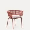 Nadin Terracotta Cord Chair With Galvanised Steel Legs | Kave Home