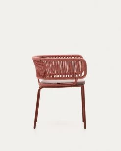 Nadin Terracotta Cord Chair With Galvanised Steel Legs | Kave Home -Quality Furniture Store CC2234J86 1V02