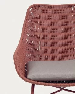 Abeli Terracotta Cord Armchair With Galvanised Steel Legs. | Kave Home -Quality Furniture Store CC2243J86 1D02