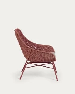 Abeli Terracotta Cord Armchair With Galvanised Steel Legs. | Kave Home -Quality Furniture Store CC2243J86 1V02
