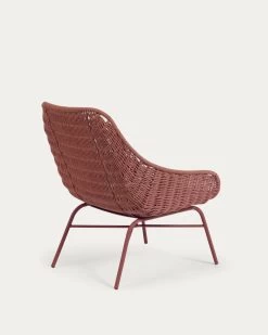 Abeli Terracotta Cord Armchair With Galvanised Steel Legs. | Kave Home -Quality Furniture Store CC2243J86 1V03
