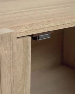 Rexit Sideboard With 4 Doors In Solid And Veneer Mindi Wood With Rattan 180 X 78 Cm | Kave Home -Quality Furniture Store CC2248FN46 1D04