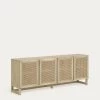 Rexit Sideboard With 4 Doors In Solid And Veneer Mindi Wood With Rattan 180 X 78 Cm | Kave Home