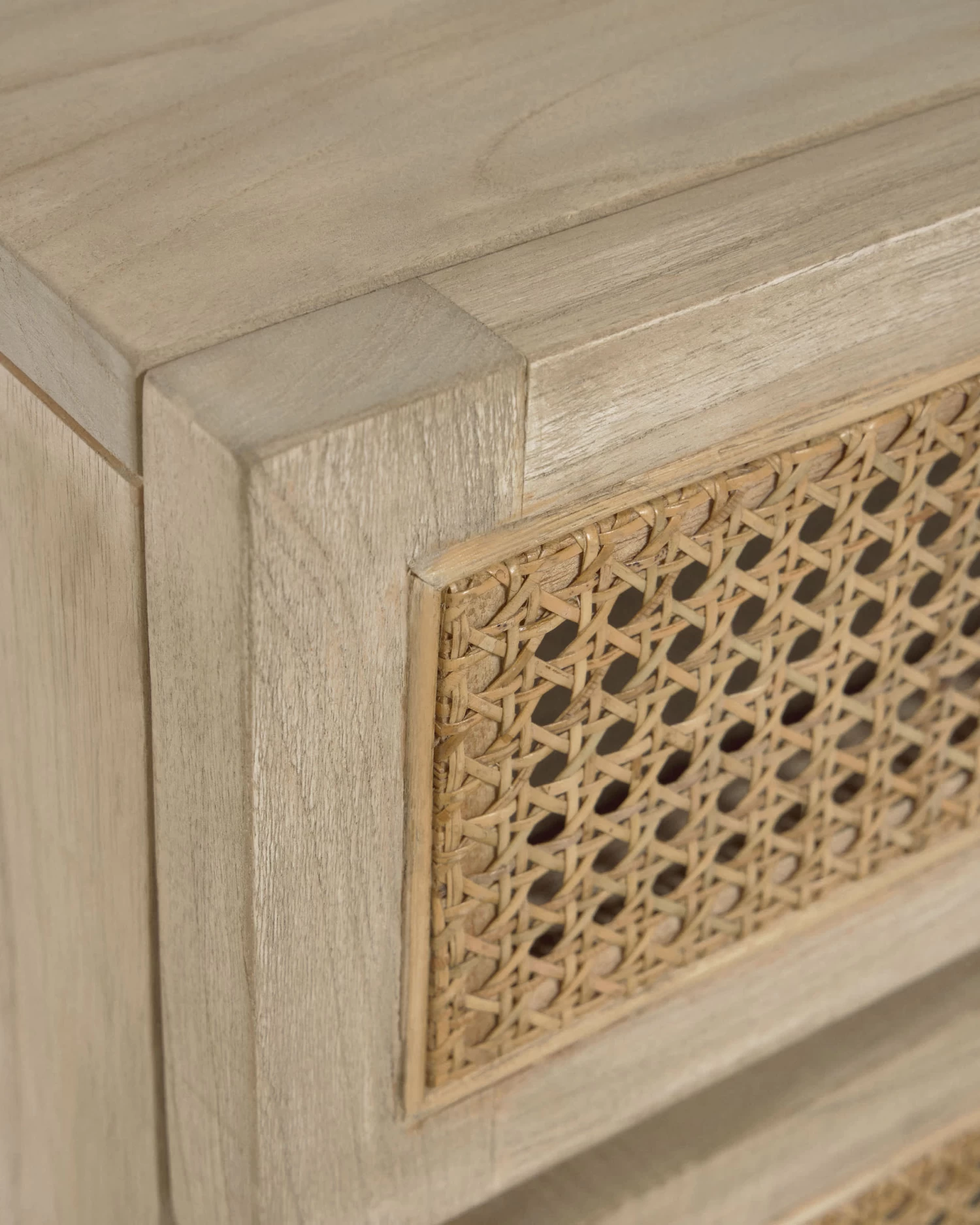 Rexit Solid Mindi Wood And Veneer Chest Of 5 Drawers With Rattan 60 X 113 Cm | Kave Home 7 Rexit Solid Mindi Wood And Veneer Chest Of 5 Drawers With Rattan 60 X 113 Cm | Kave Home - Image 5