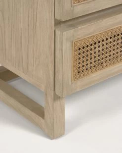 Rexit Solid Mindi Wood And Veneer Chest Of 5 Drawers With Rattan 60 X 113 Cm | Kave Home 13 Rexit Solid Mindi Wood And Veneer Chest Of 5 Drawers With Rattan 60 X 113 Cm | Kave Home -Quality Furniture Store CC2252FN46 1D03