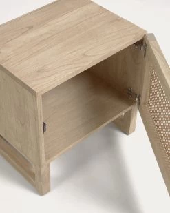 Rexit Solid Mindi Wood And Veneer Bedside Table With Rattan 50 X 48 Cm | Kave Home 13 Rexit Solid Mindi Wood And Veneer Bedside Table With Rattan 50 X 48 Cm | Kave Home -Quality Furniture Store CC2253FN46 1D01