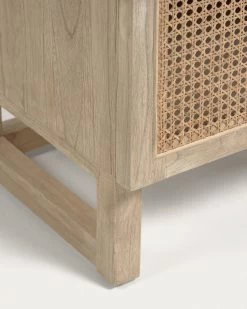 Rexit Solid Mindi Wood And Veneer Bedside Table With Rattan 50 X 48 Cm | Kave Home 15 Rexit Solid Mindi Wood And Veneer Bedside Table With Rattan 50 X 48 Cm | Kave Home -Quality Furniture Store CC2253FN46 1D02