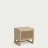 Rexit Solid Mindi Wood And Veneer Bedside Table With Rattan 50 X 48 Cm | Kave Home