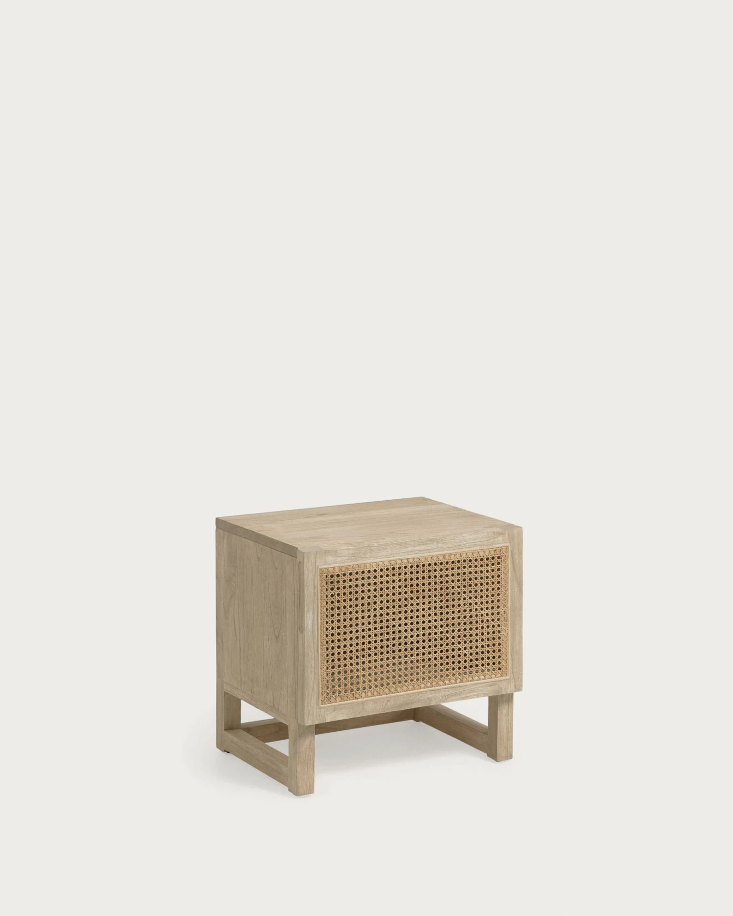 Rexit Solid Mindi Wood And Veneer Bedside Table With Rattan 50 X 48 Cm | Kave Home 3 Rexit Solid Mindi Wood And Veneer Bedside Table With Rattan 50 X 48 Cm | Kave Home