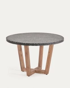 Shanelle Round Table For Two In Black Terrazzo Ø 120 Cm