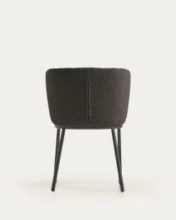 Ciselia Chair With Black Shearling And Black Metal | Kave Home -Quality Furniture Store CC3000J01 1V05