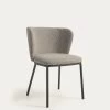 Ciselia Chair With Light Grey Shearling And Black Metal | Kave Home -Quality Furniture Store CC3000J14 1V01