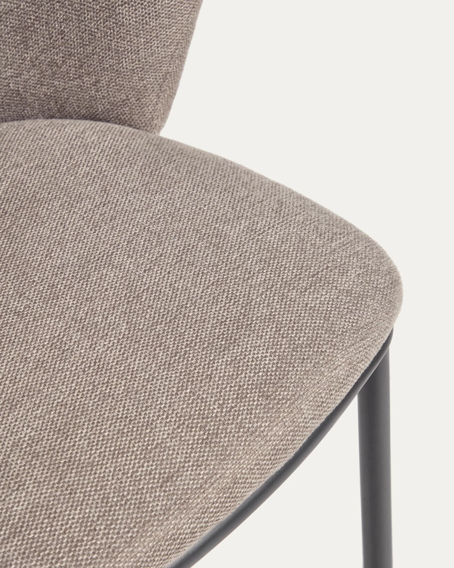 Ciselia Chair In Light Brown Chenille And Black Steel | Kave Home 7 Ciselia Chair In Light Brown Chenille And Black Steel | Kave Home - Image 5