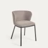 Ciselia Chair In Light Brown Chenille And Black Steel | Kave Home 1 Ciselia Chair In Light Brown Chenille And Black Steel | Kave Home -Quality Furniture Store CC3000KY10 1V01
