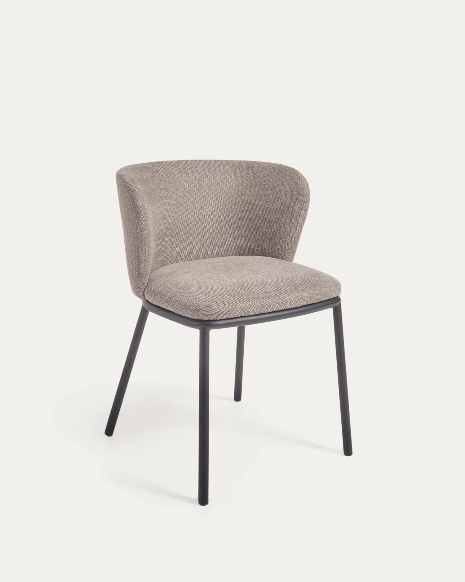 Ciselia Chair In Light Brown Chenille And Black Steel | Kave Home 3 Ciselia Chair In Light Brown Chenille And Black Steel | Kave Home