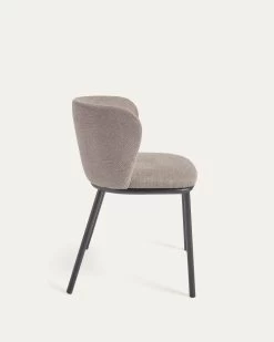 Ciselia Chair In Light Brown Chenille And Black Steel | Kave Home 16 Ciselia Chair In Light Brown Chenille And Black Steel | Kave Home -Quality Furniture Store CC3000KY10 1V02