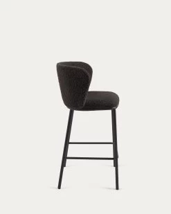 Ciselia Stool With Black Shearling And Black Metal Height 65 Cm | Kave Home 14 Ciselia Stool With Black Shearling And Black Metal Height 65 Cm | Kave Home -Quality Furniture Store CC3001J01H 1V02