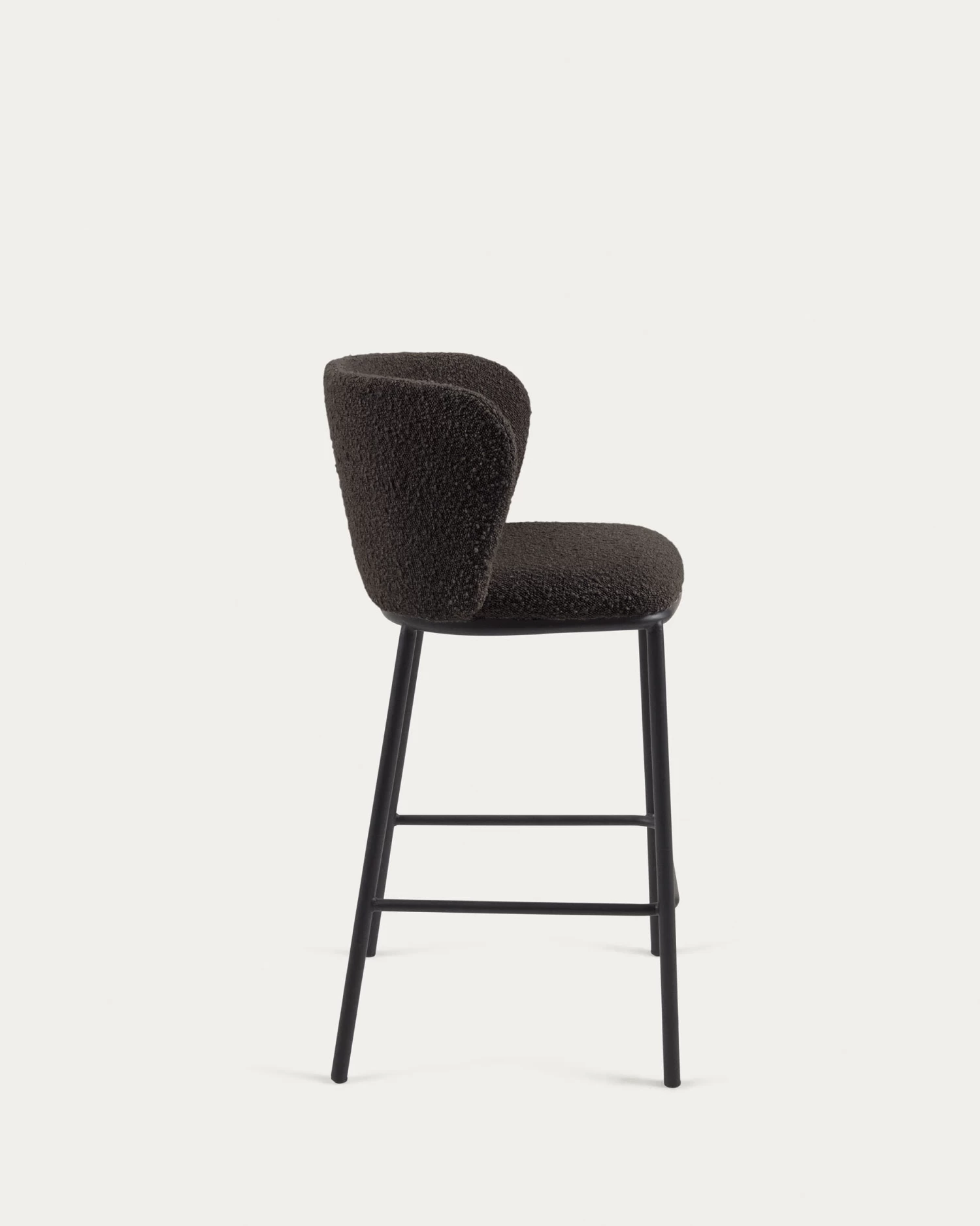 Ciselia Stool With Black Shearling And Black Metal Height 65 Cm | Kave Home 7 Ciselia Stool With Black Shearling And Black Metal Height 65 Cm | Kave Home - Image 5