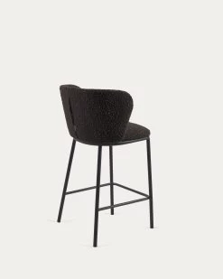 Ciselia Stool With Black Shearling And Black Metal Height 65 Cm | Kave Home 15 Ciselia Stool With Black Shearling And Black Metal Height 65 Cm | Kave Home -Quality Furniture Store CC3001J01H 1V03