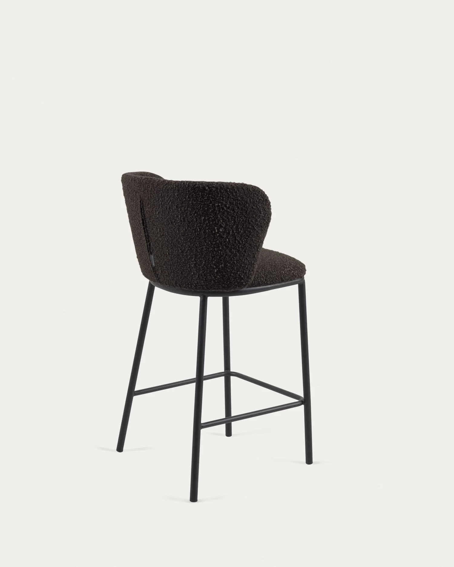 Ciselia Stool With Black Shearling And Black Metal Height 65 Cm | Kave Home 8 Ciselia Stool With Black Shearling And Black Metal Height 65 Cm | Kave Home - Image 6