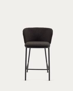 Ciselia Stool With Black Shearling And Black Metal Height 65 Cm | Kave Home 16 Ciselia Stool With Black Shearling And Black Metal Height 65 Cm | Kave Home -Quality Furniture Store CC3001J01H 1V04
