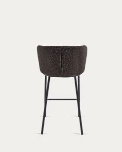 Ciselia Stool With Black Shearling And Black Metal Height 65 Cm | Kave Home 17 Ciselia Stool With Black Shearling And Black Metal Height 65 Cm | Kave Home -Quality Furniture Store CC3001J01H 1V05