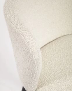 Ciselia Stool With White Fleece And Black Metal Height 65 Cm | Kave Home -Quality Furniture Store CC3001J33H 1D01