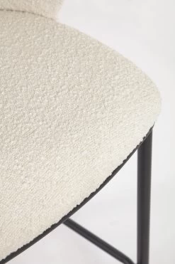Ciselia Stool With White Fleece And Black Metal Height 65 Cm | Kave Home -Quality Furniture Store CC3001J33H 1D02
