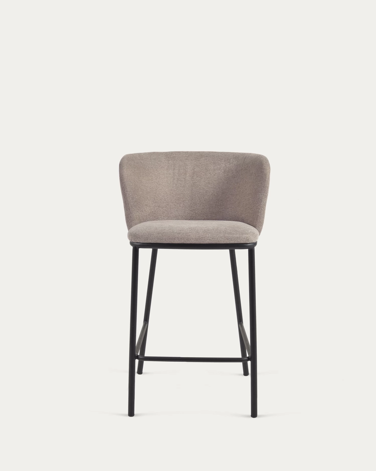 Ciselia Stool In Brown Chenille With Steel Legs In Black Finish 65 Cm Height | Kave Home 8 Ciselia Stool In Brown Chenille With Steel Legs In Black Finish 65 Cm Height | Kave Home - Image 6