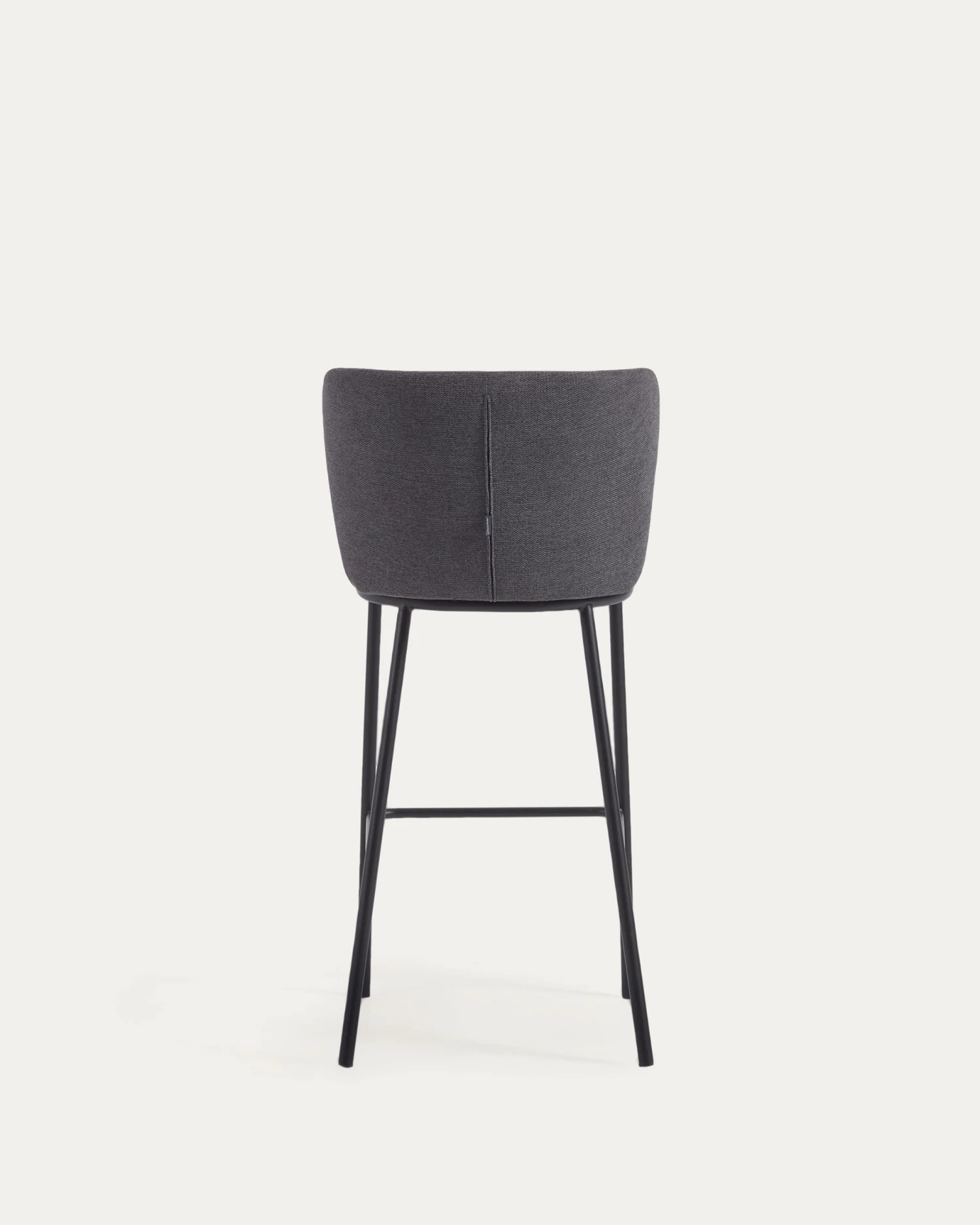 Ciselia Stool In Dark Grey Chenille And Black Steel 75 Cm | Kave Home 9 Ciselia Stool In Dark Grey Chenille And Black Steel 75 Cm | Kave Home - Image 7