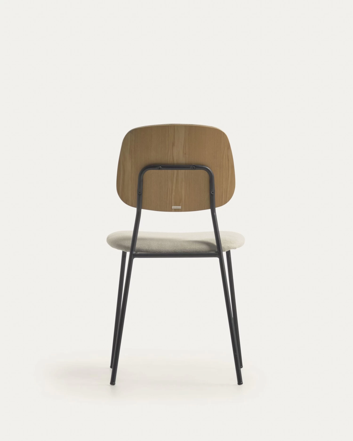 Benilda Stackable Beige Chair With Oak Veneer And Steel With Black Finish | Kave Home 12 Benilda Stackable Beige Chair With Oak Veneer And Steel With Black Finish | Kave Home - Image 10