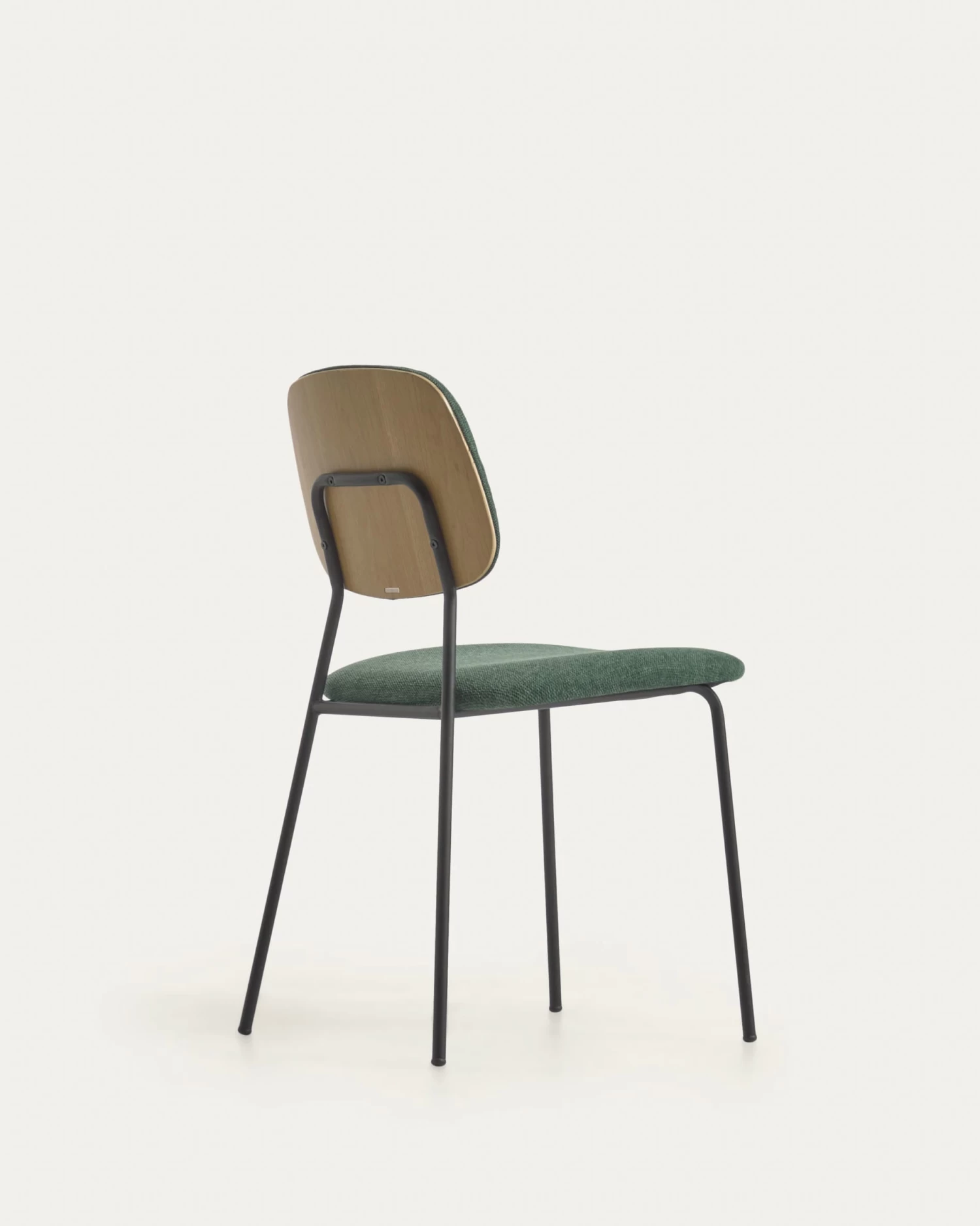 Benilda Dark Green Stackable Chair With Oak Veneer And Steel With Black Finish 9 Benilda Dark Green Stackable Chair With Oak Veneer And Steel With Black Finish - Image 7