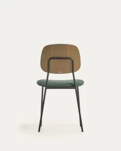 Benilda Dark Green Stackable Chair With Oak Veneer And Steel With Black Finish 19 Benilda Dark Green Stackable Chair With Oak Veneer And Steel With Black Finish -Quality Furniture Store CC3003KY19 1V05